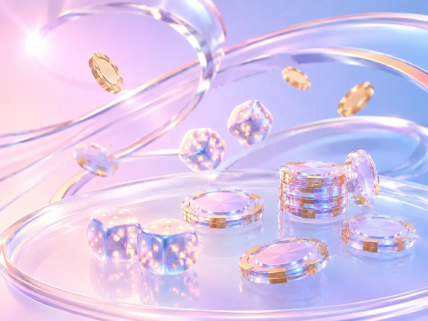 Pastel Casino Elegance With Glowing Accents